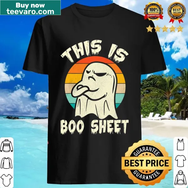 Retro Halloween men’s shirt with a ghost graphic and humorous text