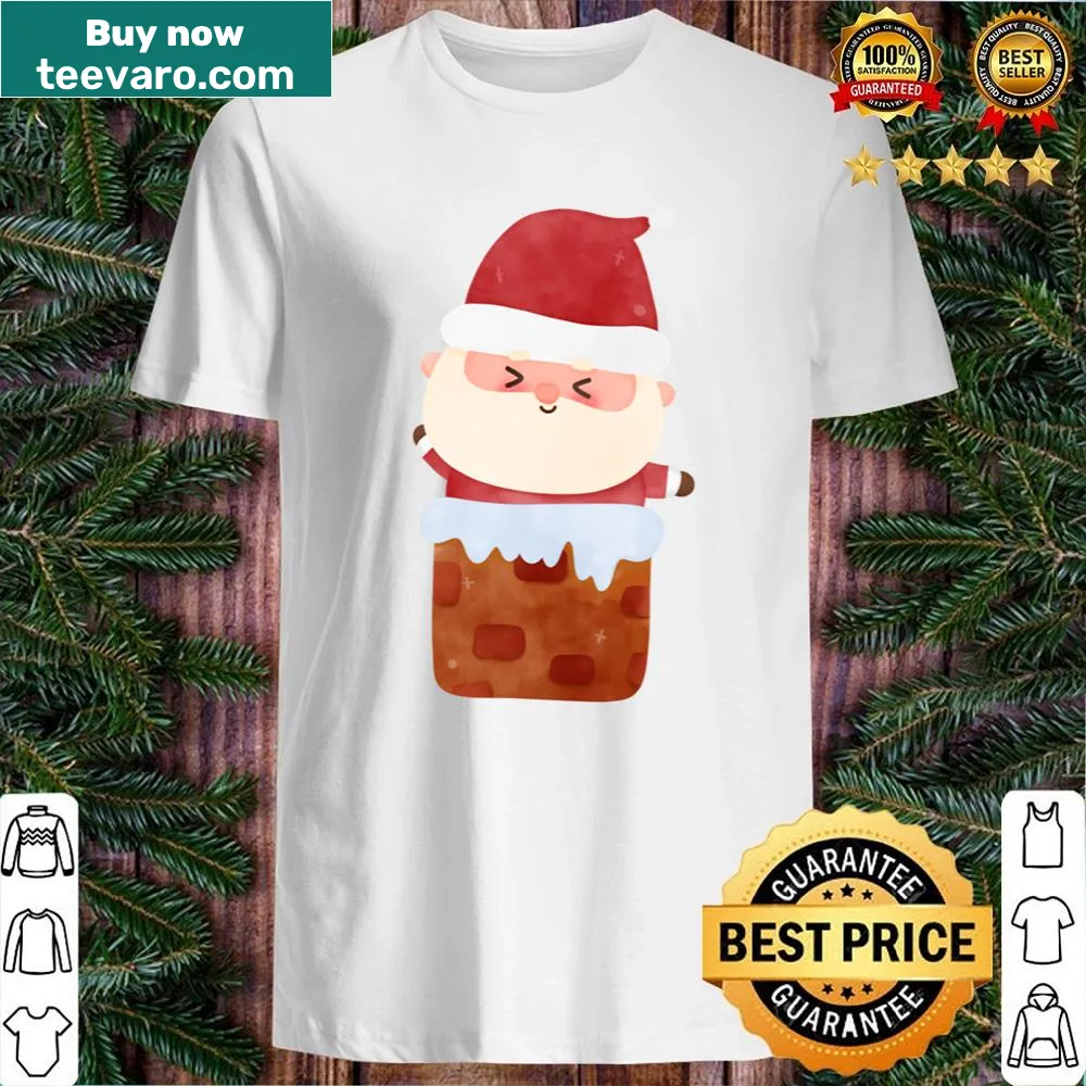 Kawaii Santa Claus shirt with cute watercolor illustration