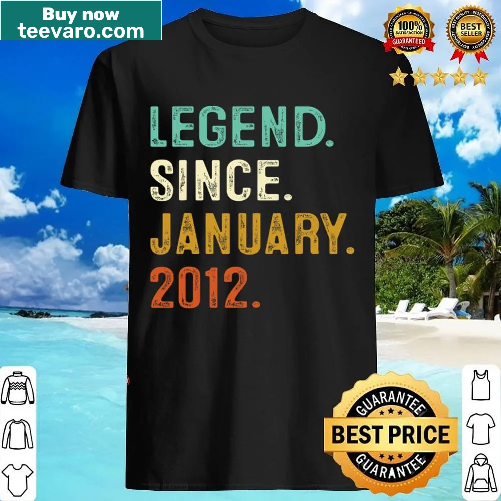 11th birthday t-shirt with Legend Since January 2012 graphic