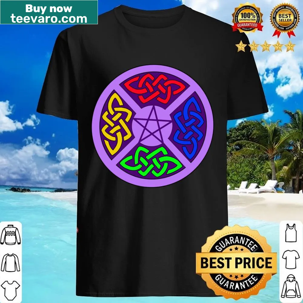 Enchanting shirt featuring elemental symbols and a witch theme