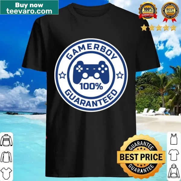 Blue gamer shirt with bold text expressing gamer identity.