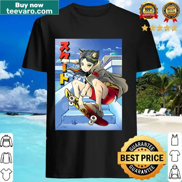 Anime graphic shirt featuring a skating girl design