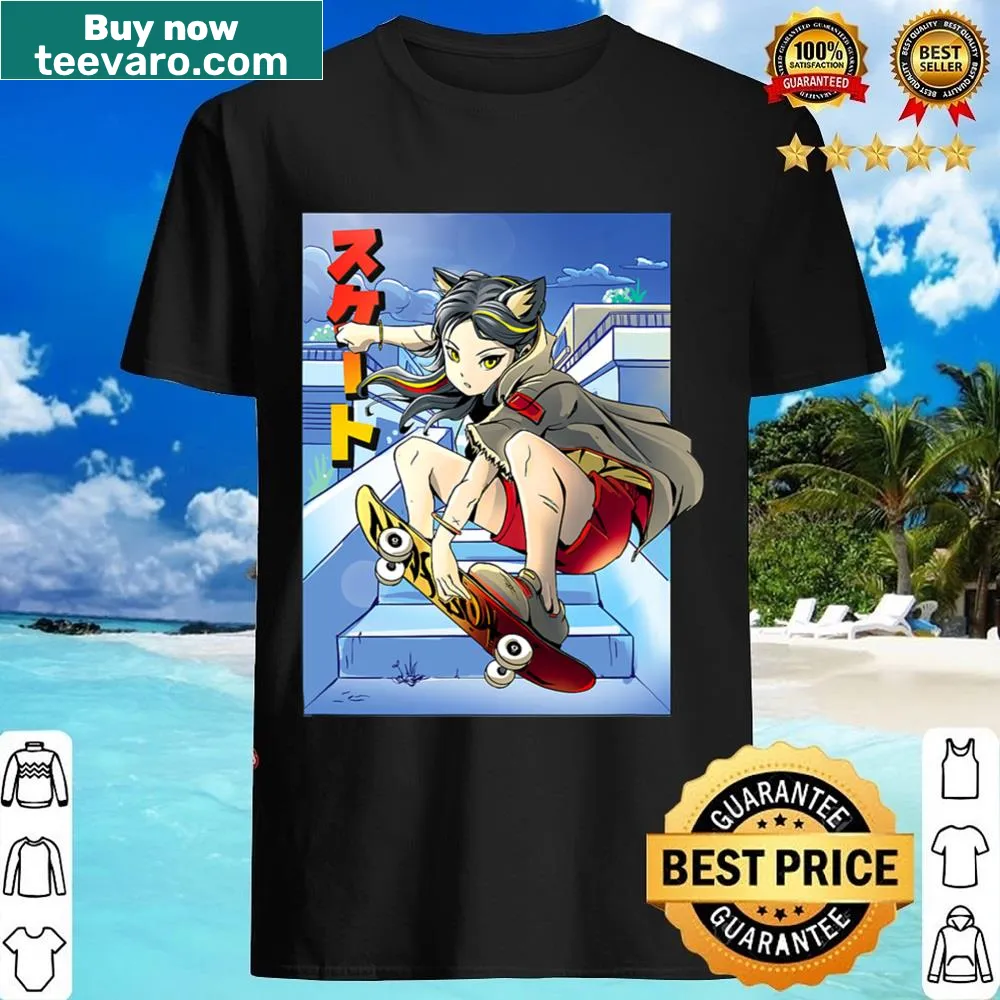 Anime graphic shirt featuring a skating girl design