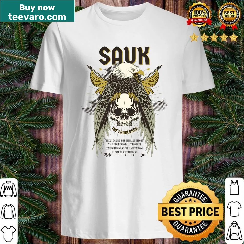 Shirt honoring the Sauk Indian tribe with tribal emblem and name