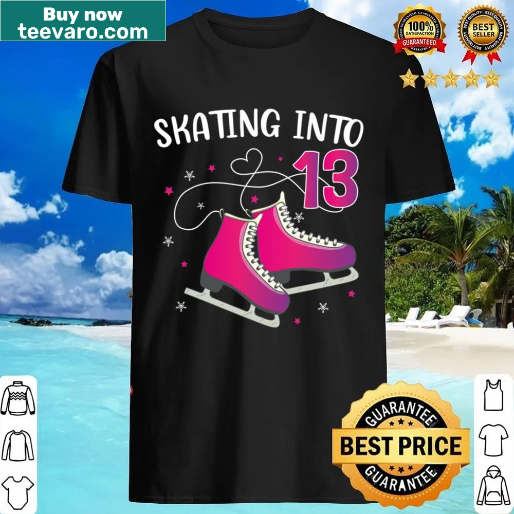 Cute shirt for a 13th birthday with a roller skating graphic.
