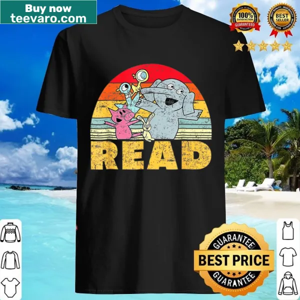 Funny teacher shirt featuring cartoon animals reading