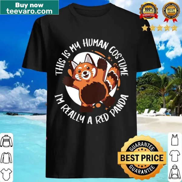 Funny red panda costume shirt on women's V-neck