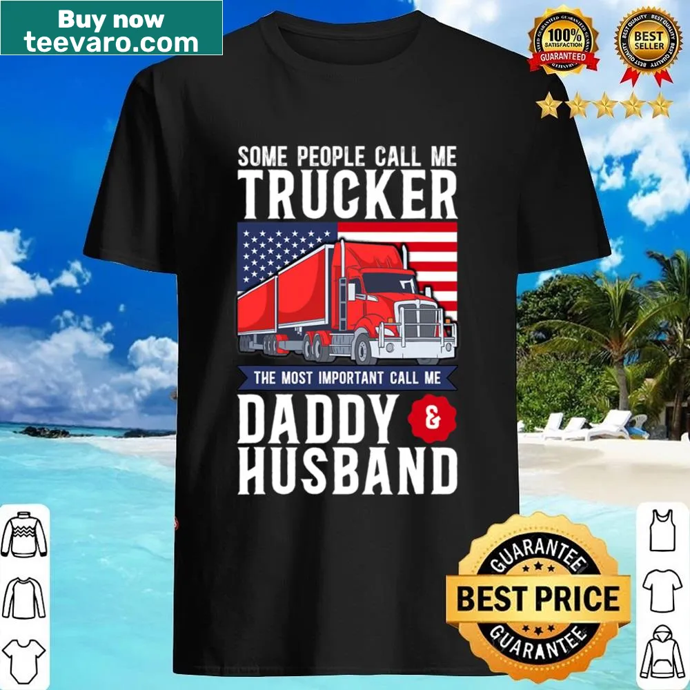 Shirt featuring American trucker graphics for dad and husband