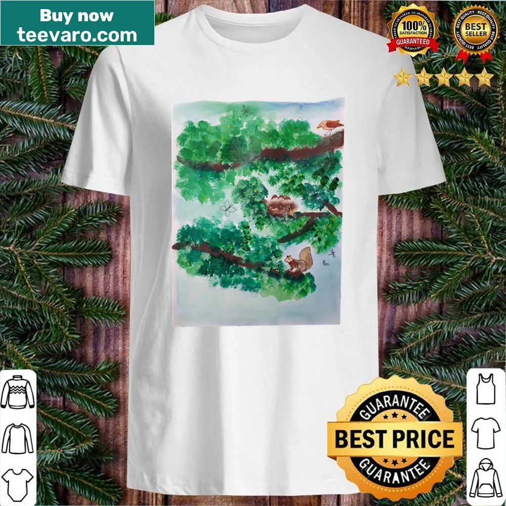 Nature painting design with artistic landscapes and flora