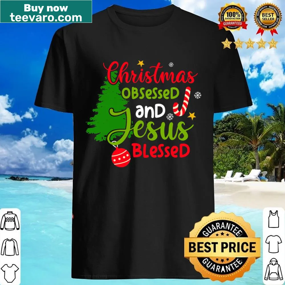Festive shirt with a decorated Christmas tree illustration