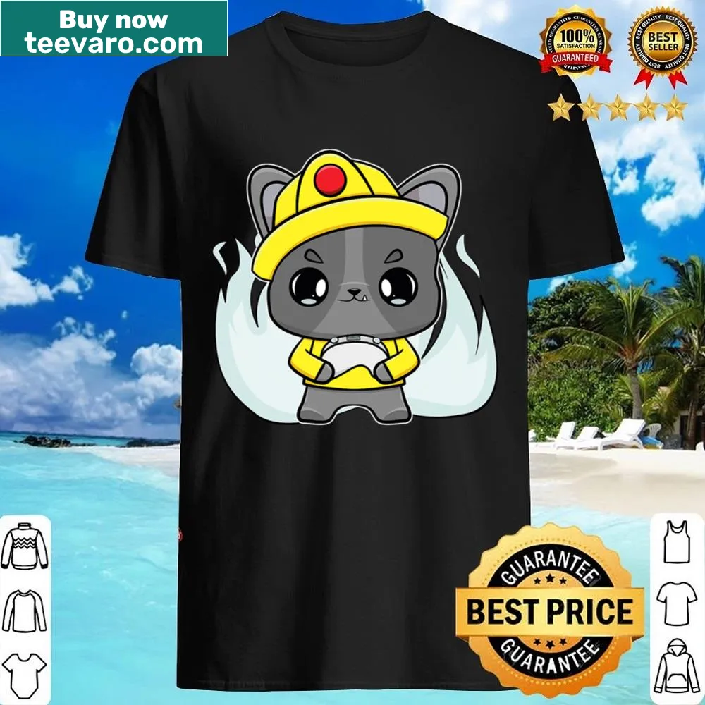 Anime-style French Bulldog firefighter design for gamers
