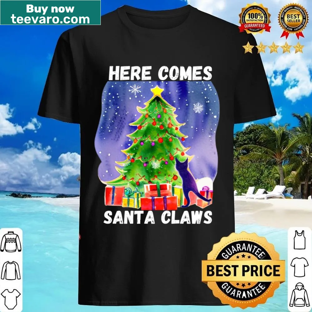T-shirt with playful Santa Claws graphic for Christmas