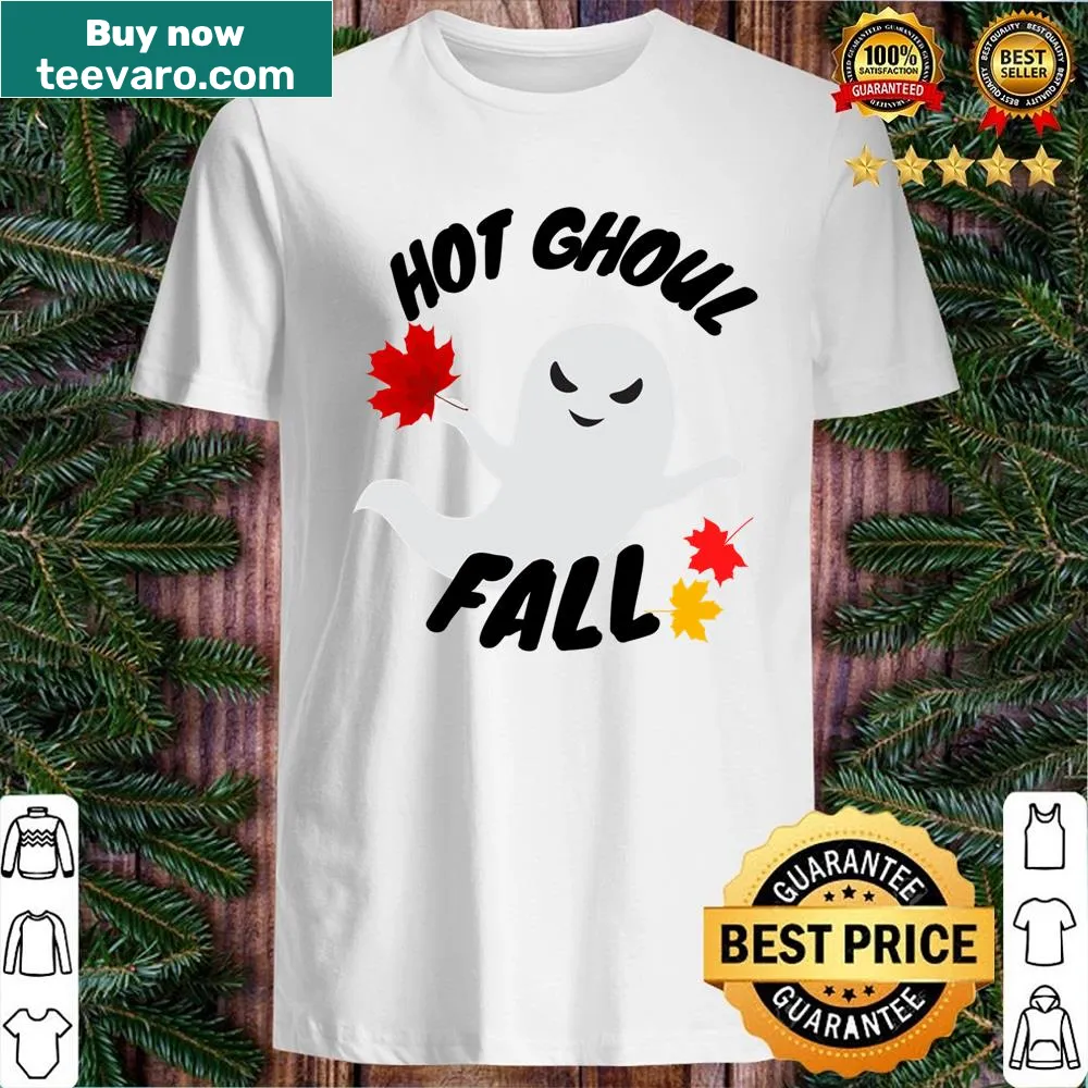 Sassy ghost shirt with fall leaves design