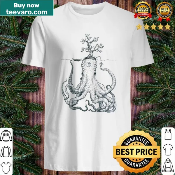 Shirt featuring a Kraken illustration by Sam Deacon