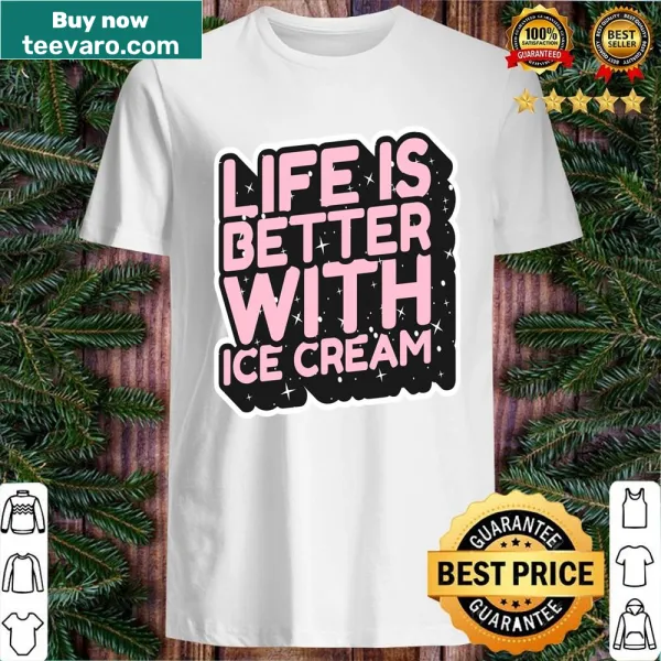 Shirt celebrating the joy of ice cream with playful typography