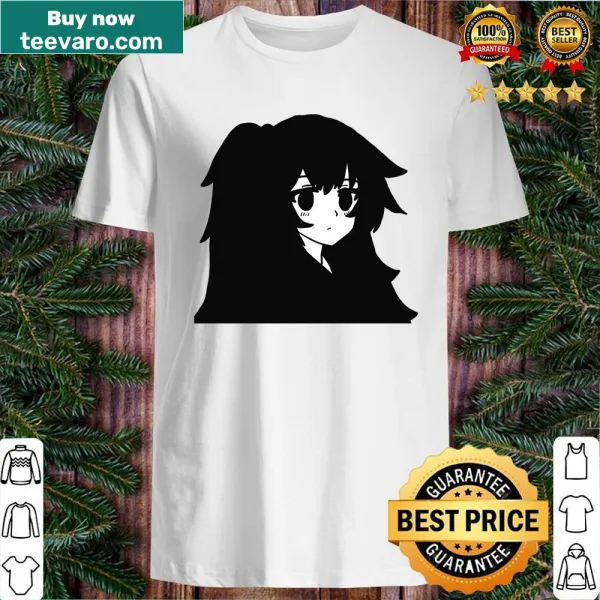 Anime girl graphic on a casual shirt