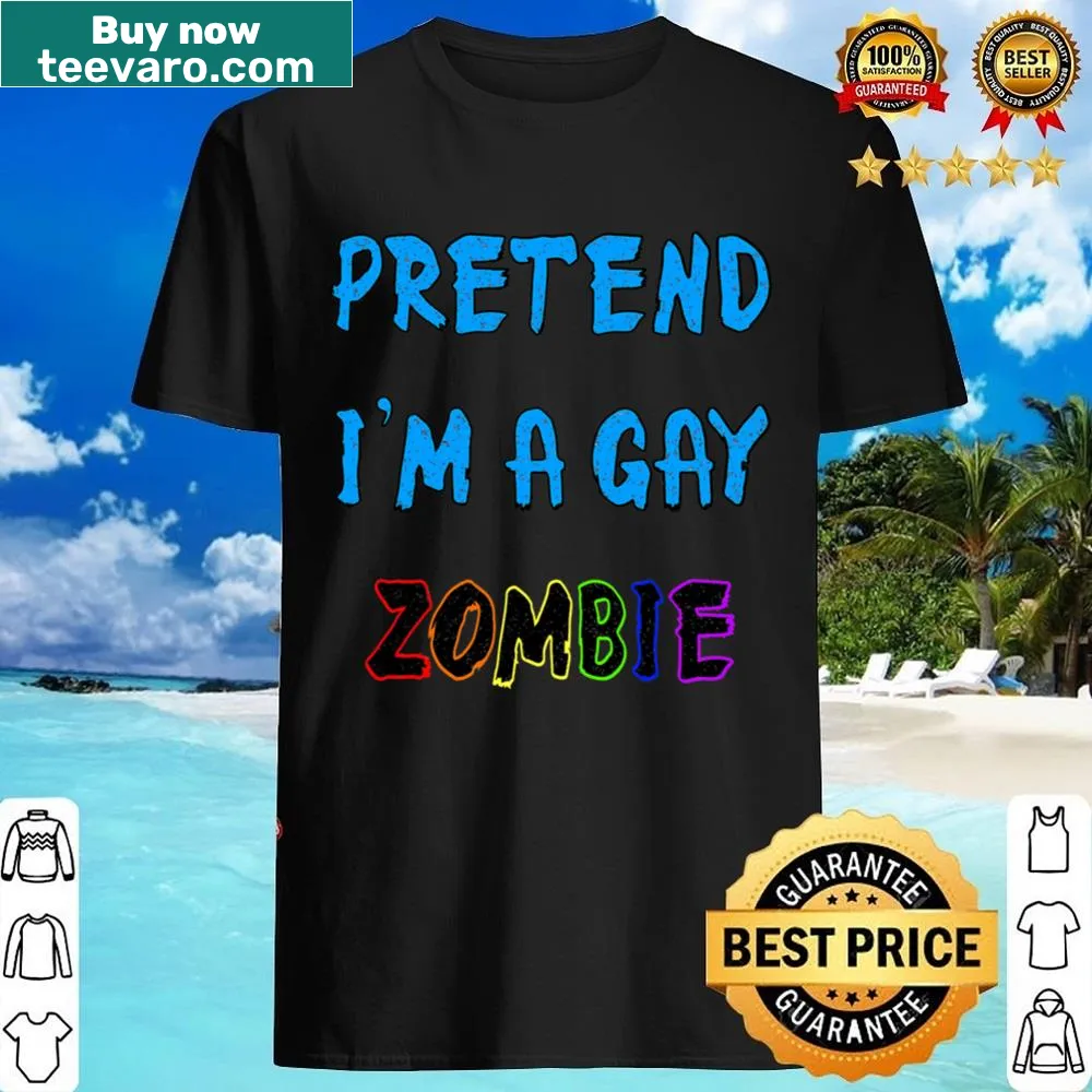 Graphic of a zombie with a bigender pride flag on a shirt