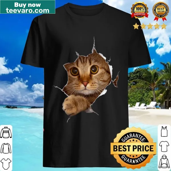Cute shirt featuring a playful kitten design.