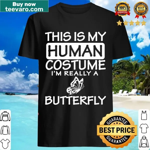 Matching couple shirt with a butterfly design for Halloween