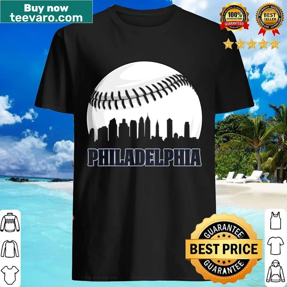 Vintage Philadelphia skyline and baseball design shirt