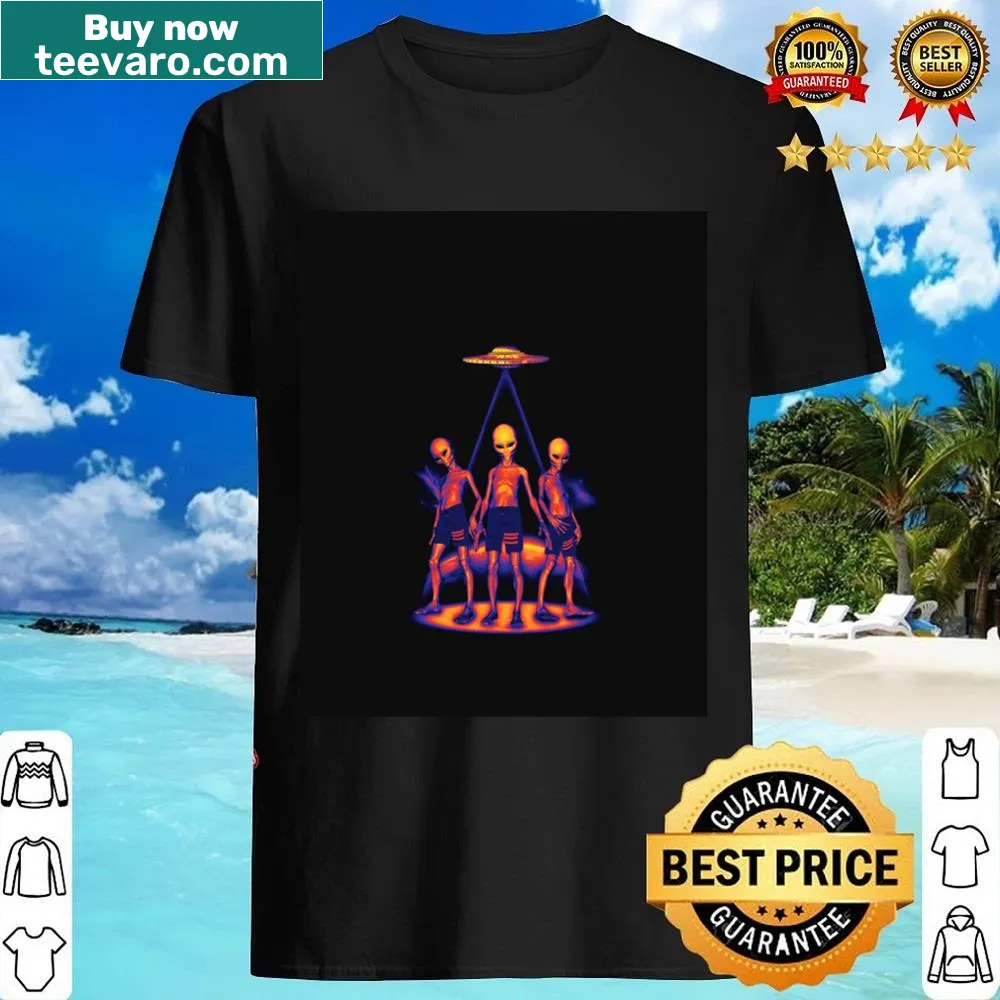 Playful UFO graphic shirt with a whimsical space design