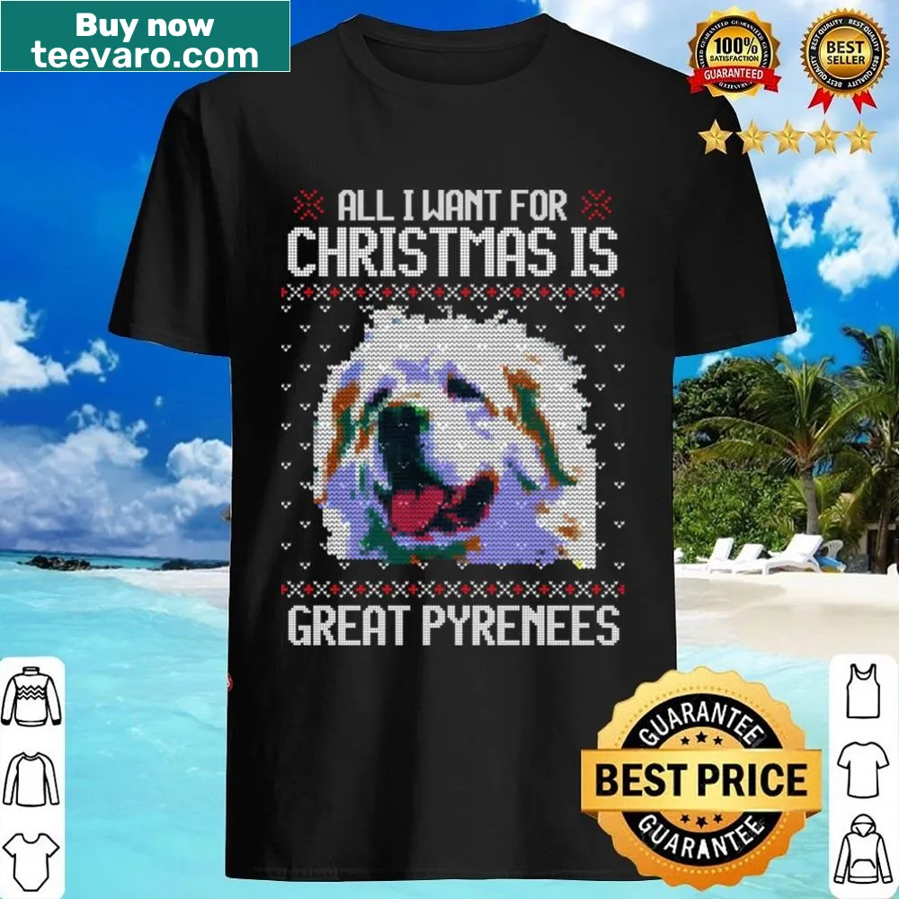Great Pyrenees Christmas shirt with festive text design
