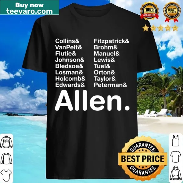 Shirt celebrating Buffalo quarterbacks with bold text