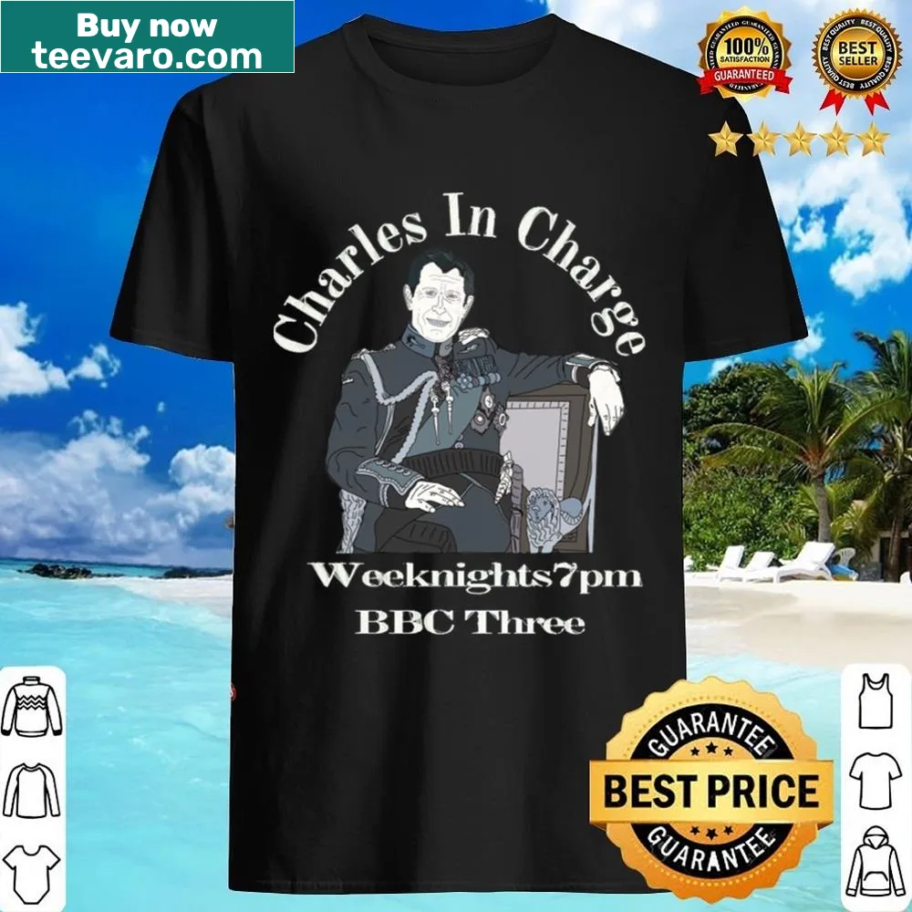 T-shirt with abstract typography design featuring the name 'Charles'