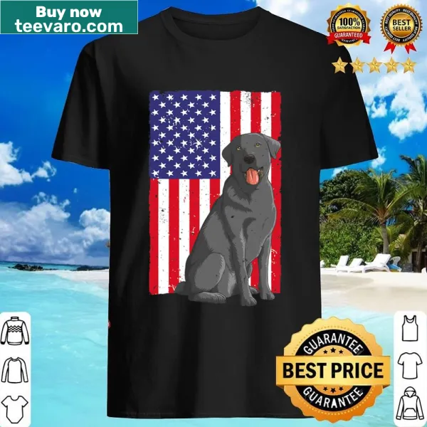 Black Lab silhouette graphic shirt for men, celebrating Labrador Retrievers.