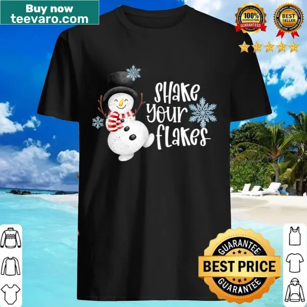 Adorable dancing snowman graphic on a children's t-shirt