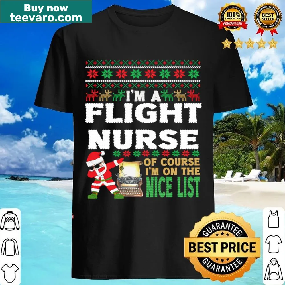 Funny Christmas shirt for flight nurses with festive designs