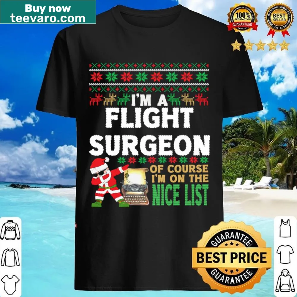 Funny Christmas shirt for flight surgeons with festive graphics