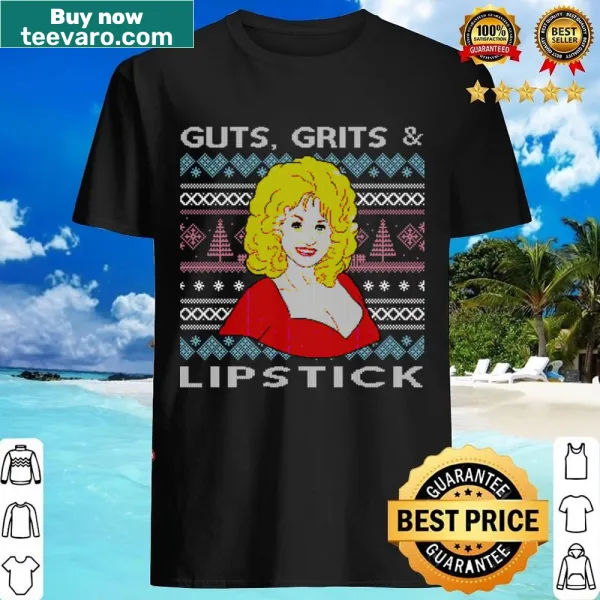 Inspirational shirt featuring the phrase Guts Grits Lipstick