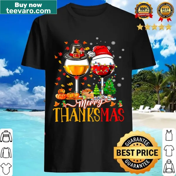 Funny shirt with 'Merry Thanksmas' phrase for holiday celebrations