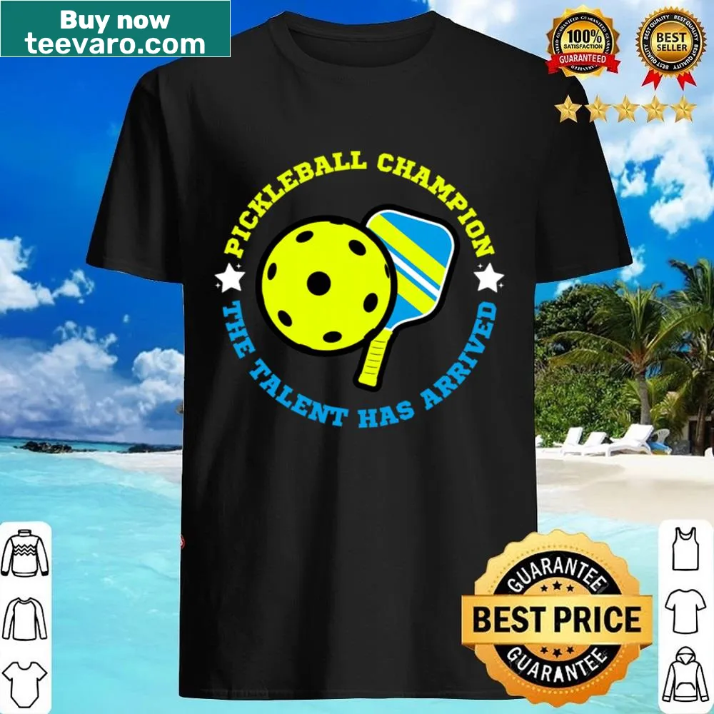 Pickleball Champion shirt with paddle and ball illustration