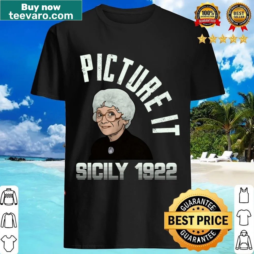 Vintage-style shirt featuring 'Picture It Sicily 1922' text