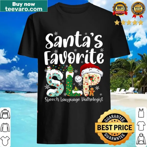 Shirt for speech-language pathologists with festive Santa design