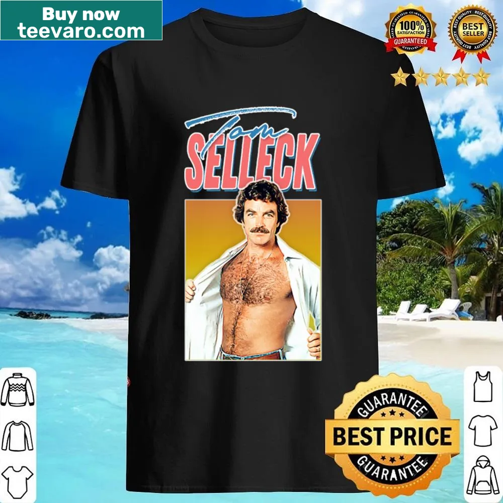 Retro Tom Selleck shirt capturing 80s aesthetic style
