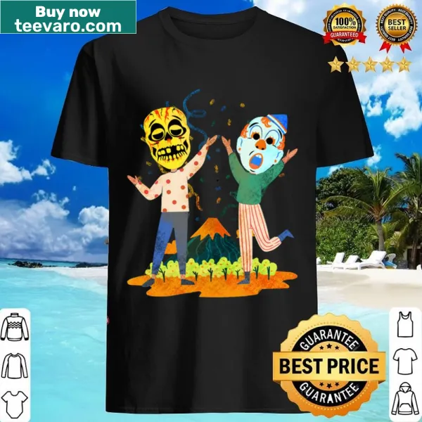 Illustrative Halloween-themed t-shirt with spooky cartoon graphics