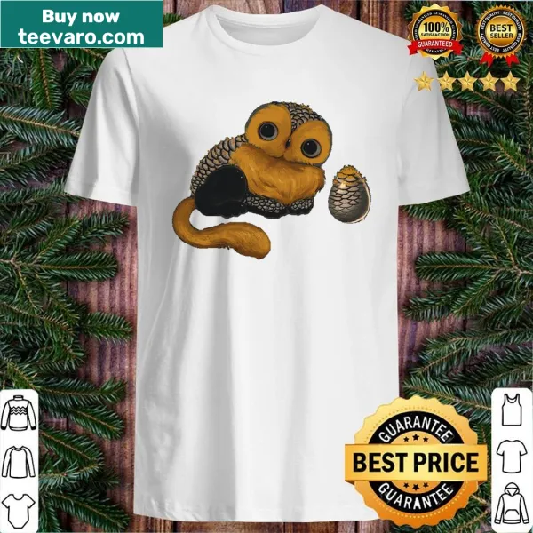 Cute cartoon shirt featuring a cat and an owl in a funny design