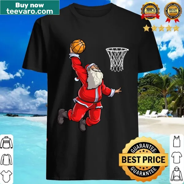 Santa slam dunk Christmas basketball shirt