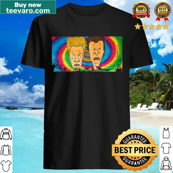 Rainbow vintage graphic of Beavis And Butthead on a t-shirt