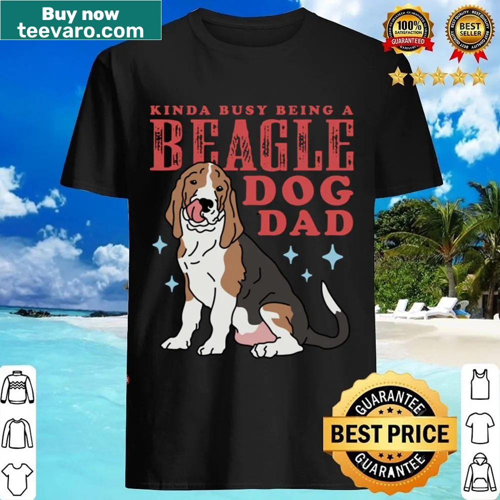 Illustrated T-shirt celebrating beagle dog dads
