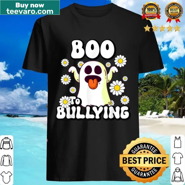 Funny Halloween shirt with a 'Boo' graphic promoting anti-bullying