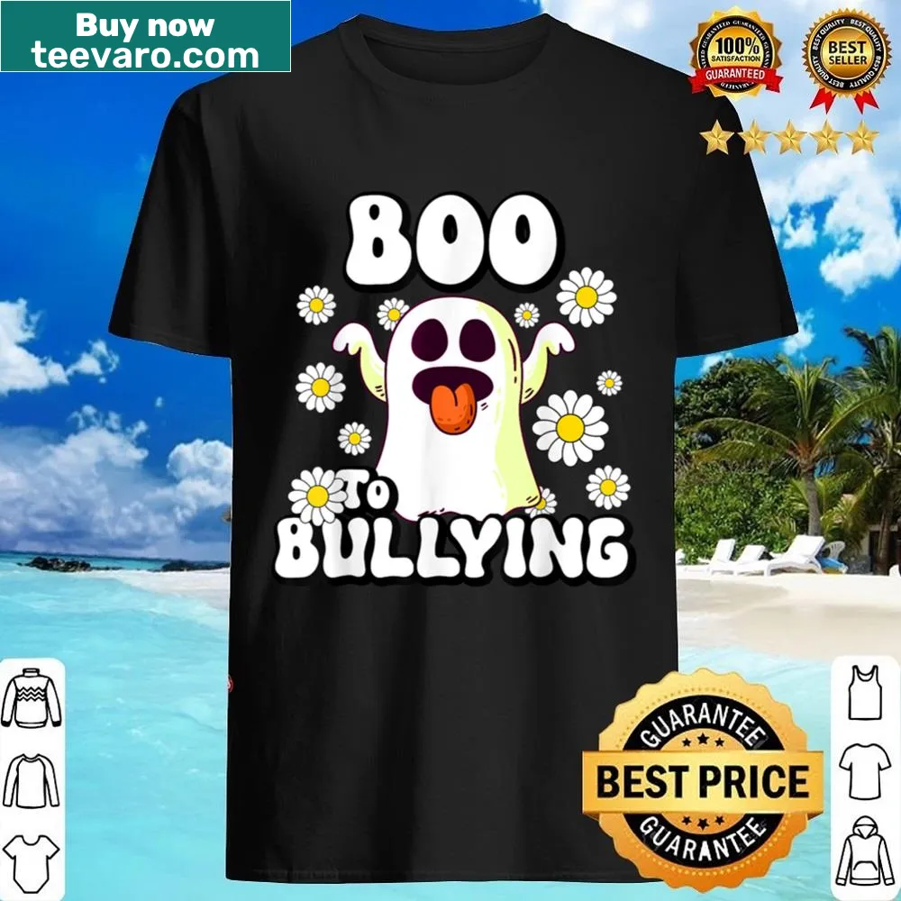 Funny Halloween shirt with a 'Boo' graphic promoting anti-bullying