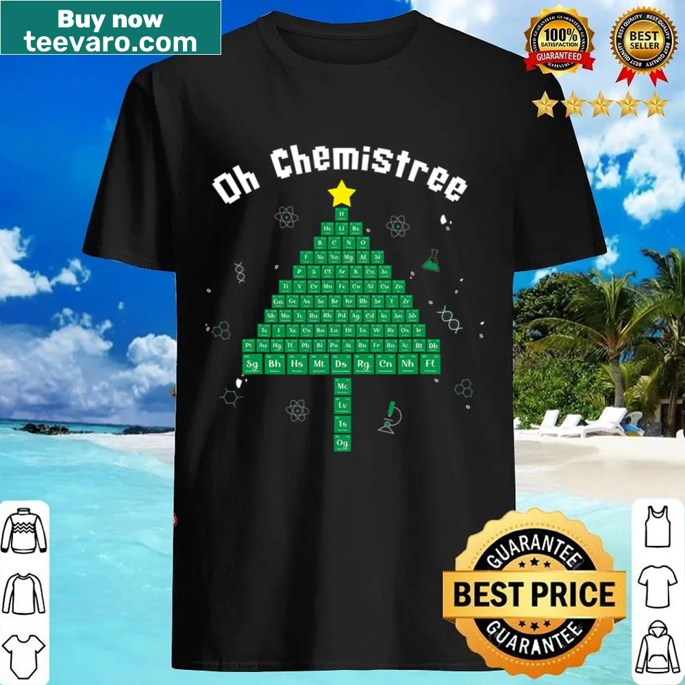 Christmas tree made of lab equipment graphic on a t-shirt