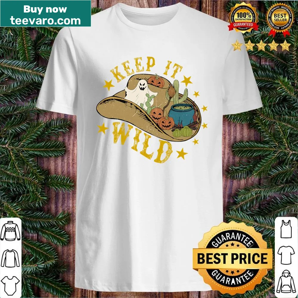 Shirt with playful 'Keep It Wild' graphic encouraging a carefree lifestyle.