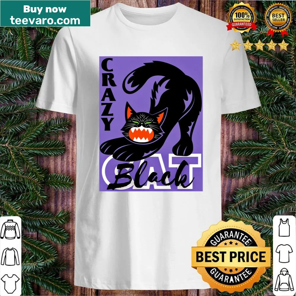 Playful graphic of a black cat with Crazy Cat Lady text