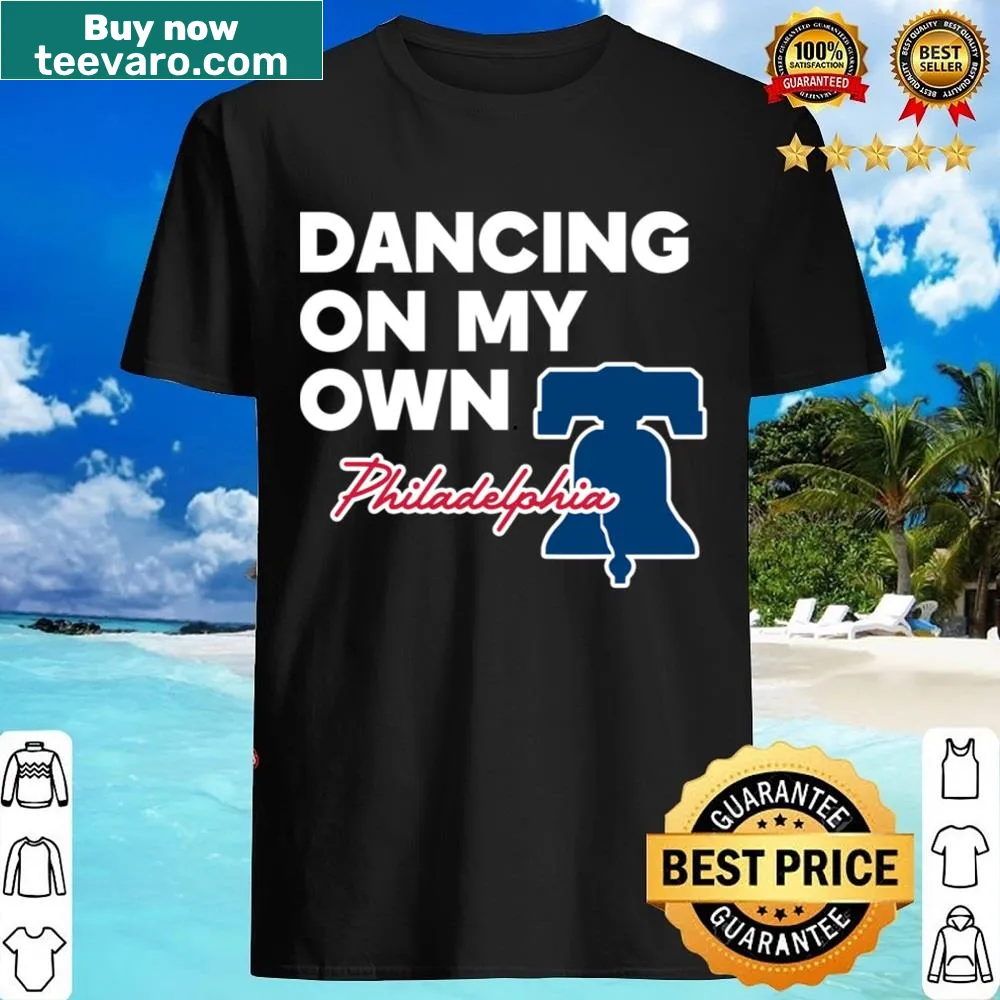 Philly-themed shirt with 'Dancing On My Own' in playful text.