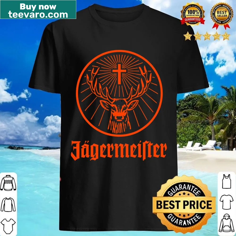 Funny T-shirt featuring oranges and Jägermeister theme